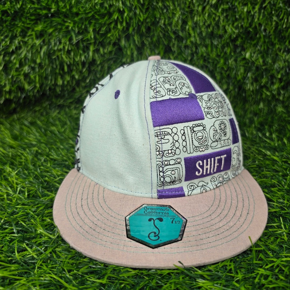 Grassroots California Fitted Hat Men 7 1/2 Multi Shift 420 Limited Edition Mayan